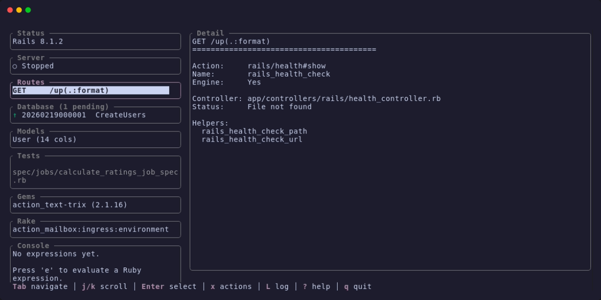 Browsing and filtering routes in Lazyrails
